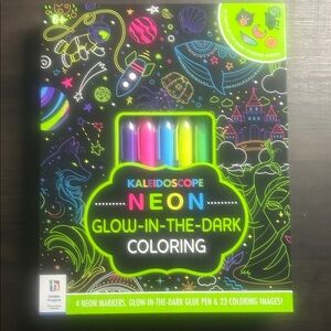 Kaleidoscope Neon Glow-in-the-Dark Coloring Set